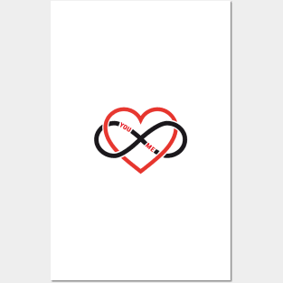 never ending love, red heart with infinity sign Posters and Art